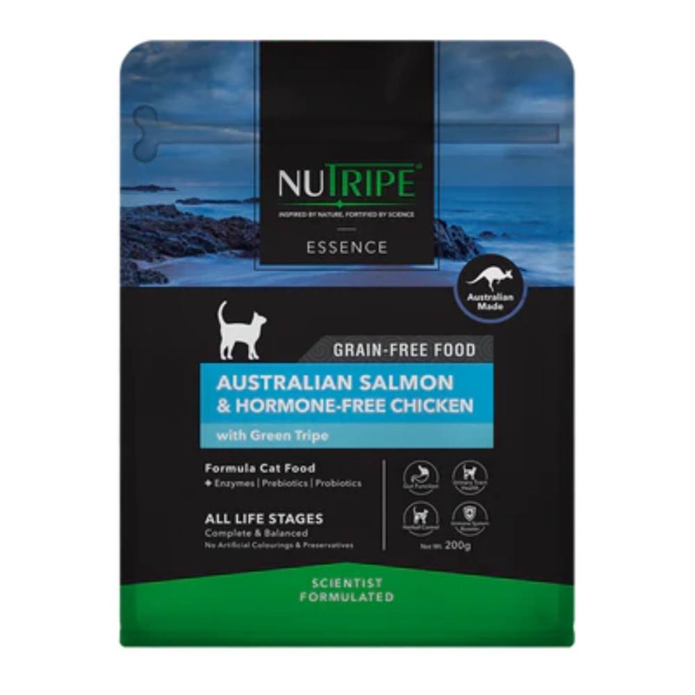 Nutripe Essence Australian Salmon And Hormone-free Chicken With Green Tripe Cat Food 200g