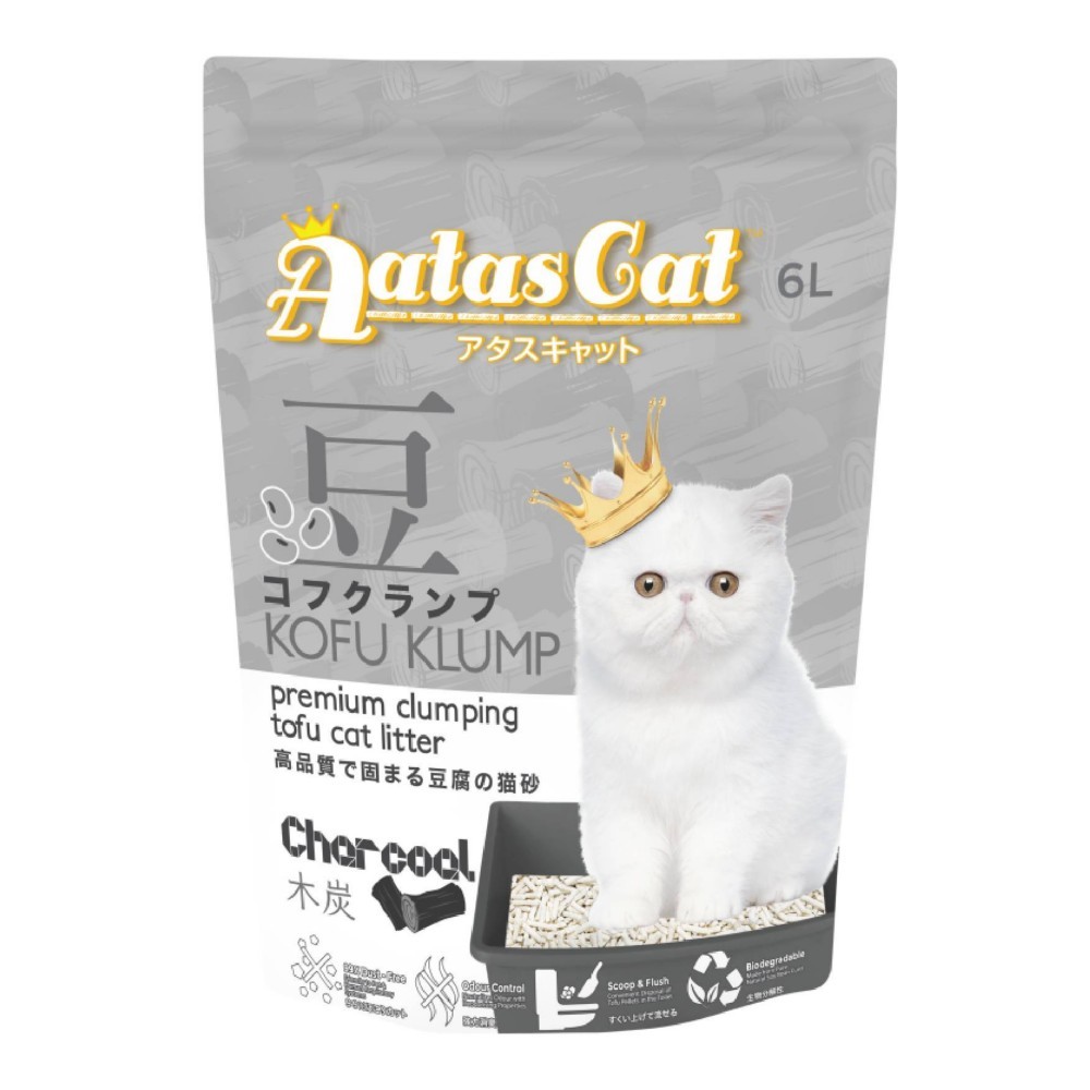 Aatas Cat Kofu Klump Tofu Cat Litter Charcoal 6l