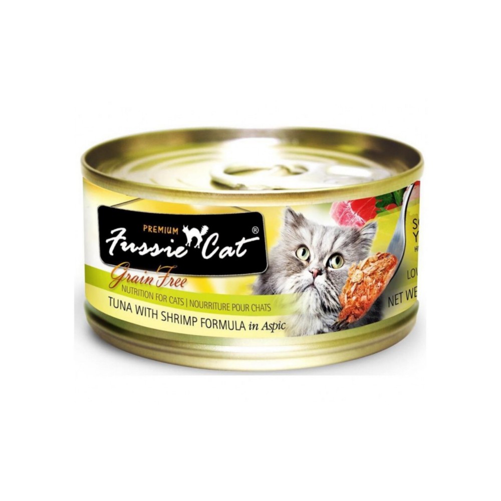 Fussie Cat Premium Black Label Tuna With Shrimp Cat Wet Food 80g