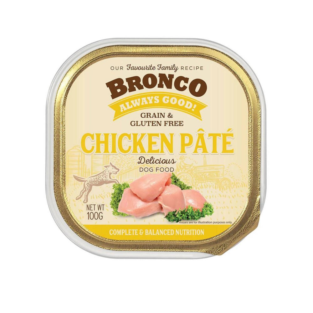 Bronco Chicken Pâté Dog Wet Food Tray 100g