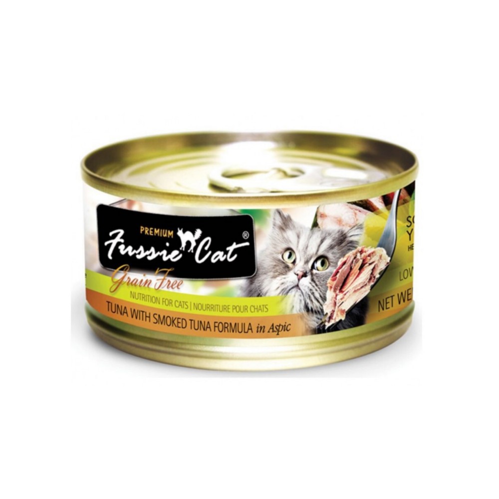 Fussie Cat Premium Black Label Tuna With Smoked Tuna Cat Wet Food 80g