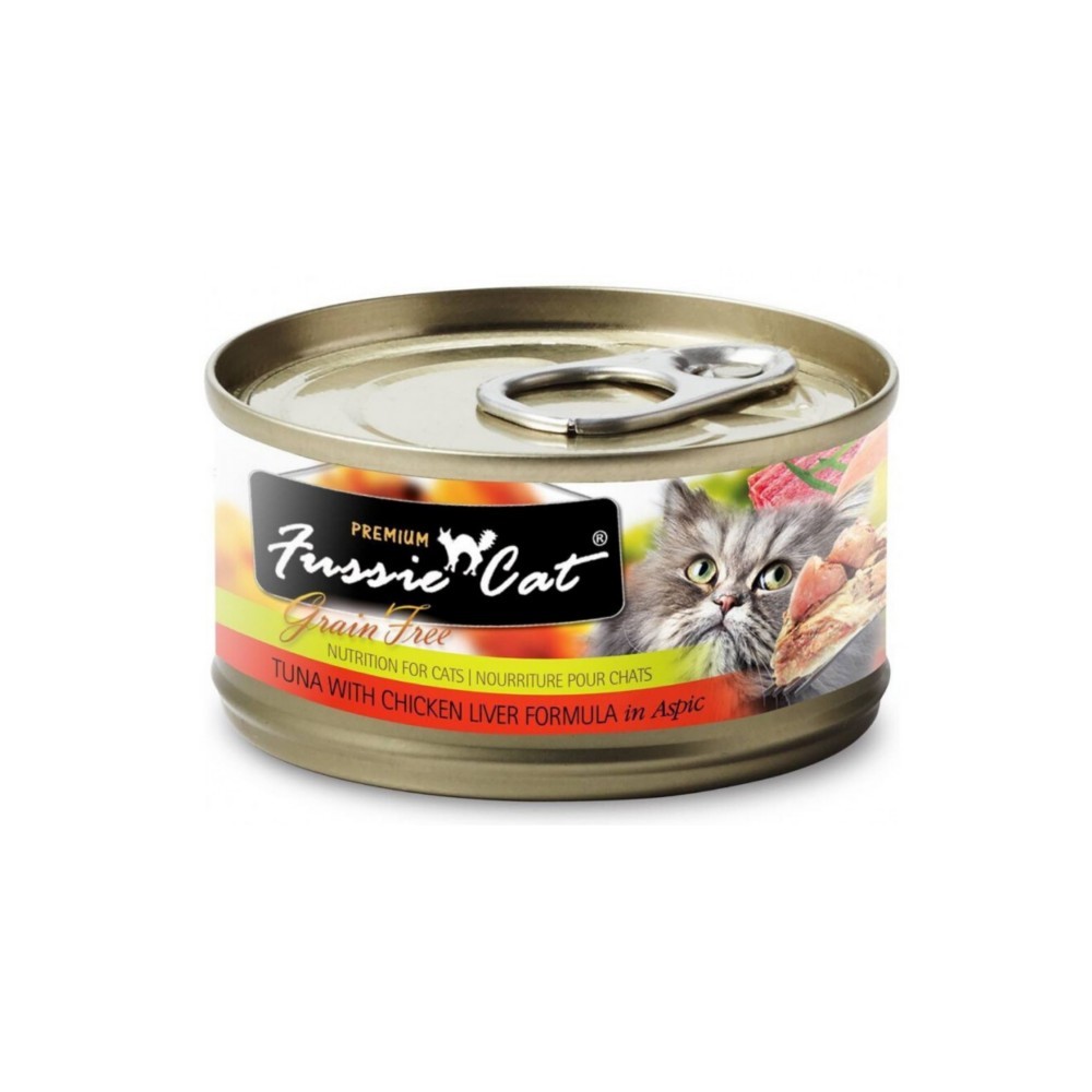 Fussie Cat Premium Black Label Tuna & Chicken Liver Cat Wet Food 80g