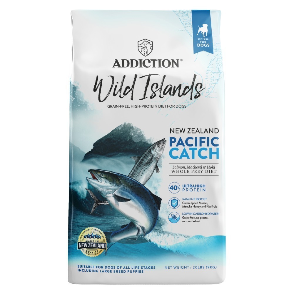 Addiction Wild Islands Pacific Catch Grain-free Dog Dry Food - Salmon, Mackerel & Hoki 20lbs