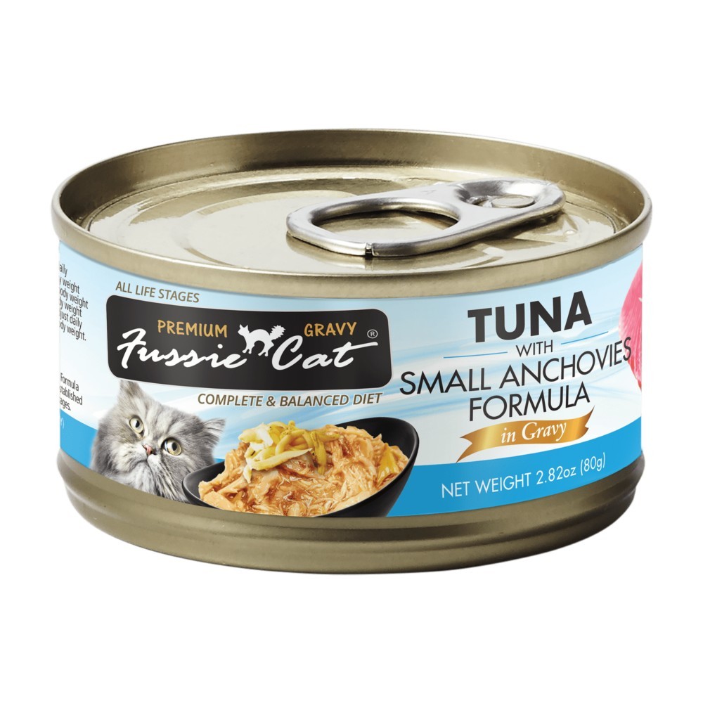 Fussie Cat Black Label Tuna With Small Anchovies In Gravy 80g