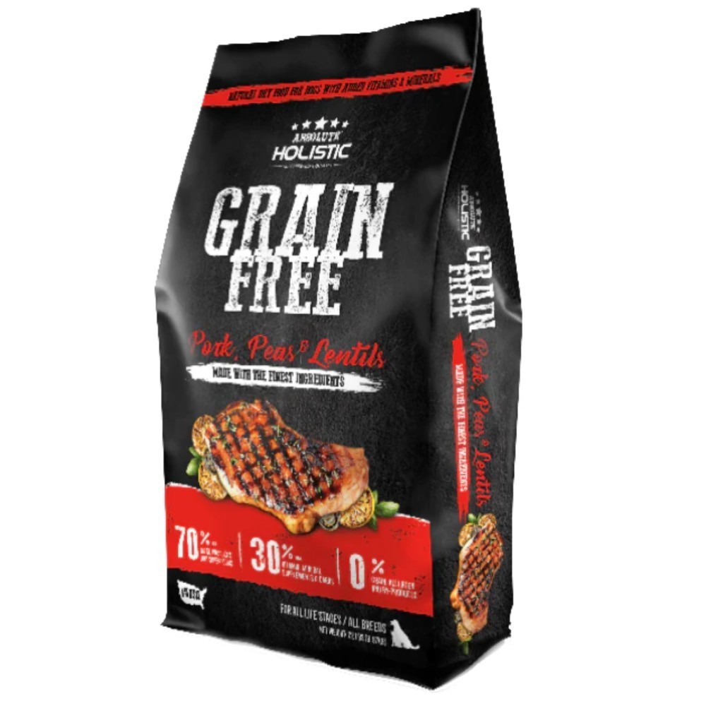 Absolute Holistic Grain Free Pork & Peas Dog Dry Food 22lbs