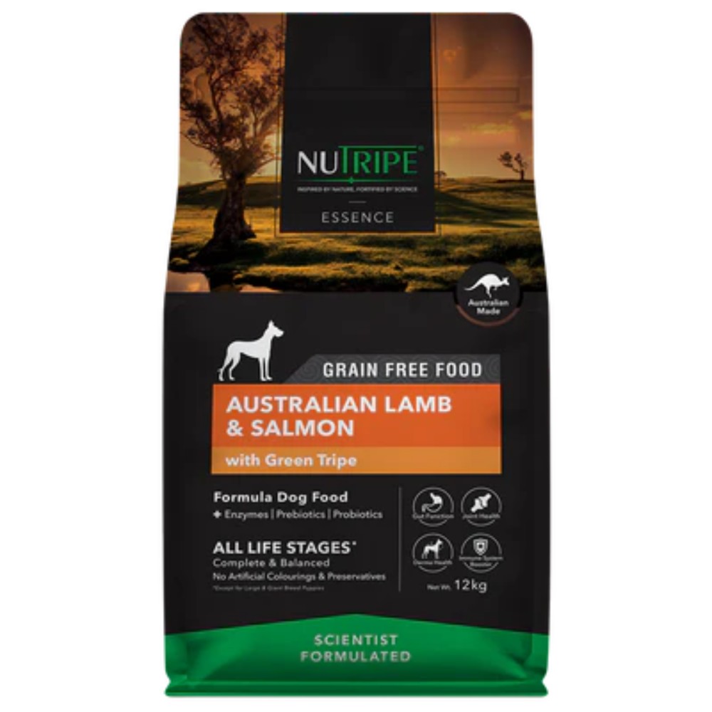 Nutripe Essence Australian Lamb And Salmon With Green Tripe Dog Food 12kg