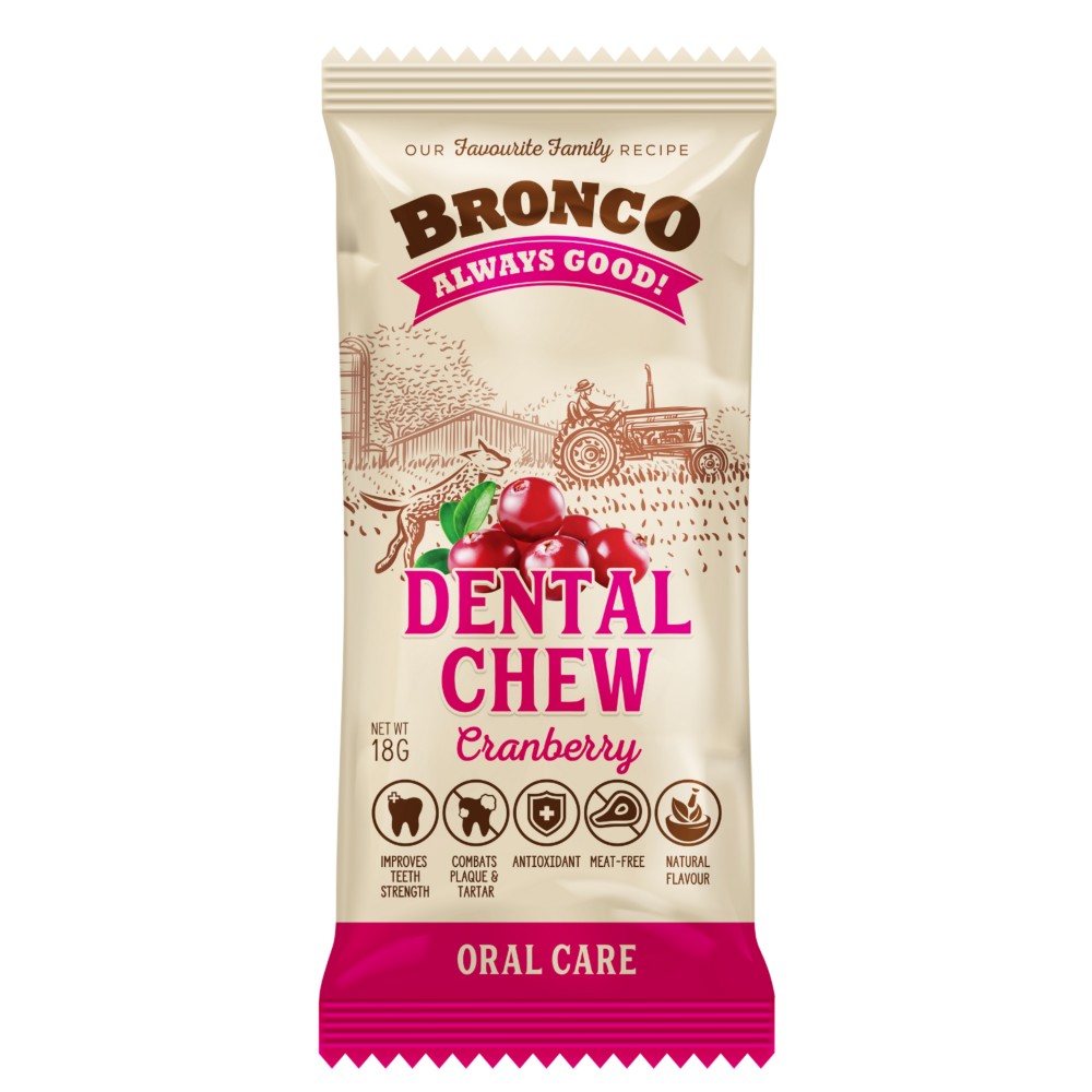 Bronco Dental Chew Cranberry 18g