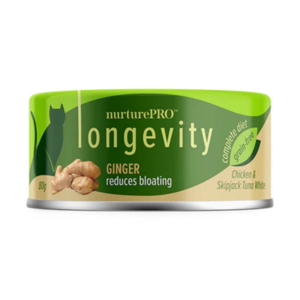 Nurture Pro Longevity Chicken & Skipjack Tuna White Meat With Ginger Cat Canned Food 80g