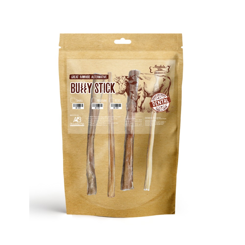 Absolute Bites Bully Stick Dog Treats Medium (4pcs)