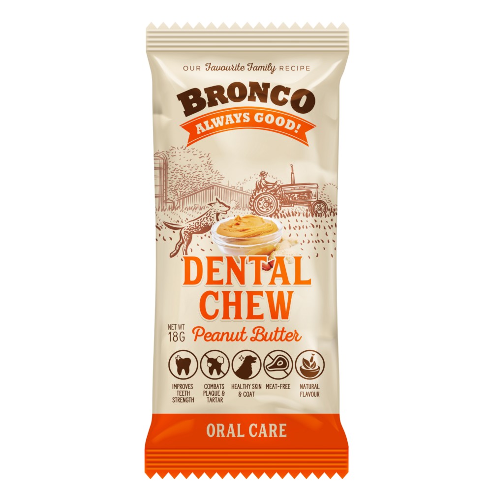 Bronco Dental Chew Peanut Butter 18g