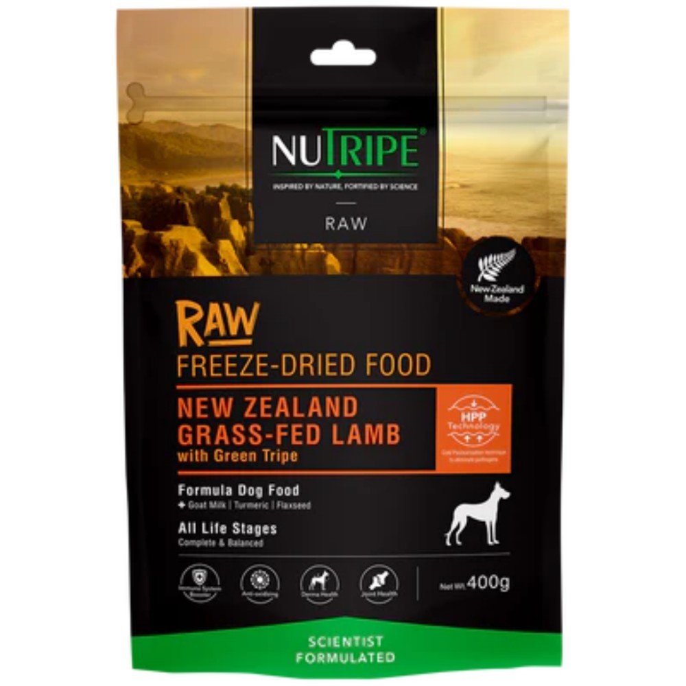 Nutripe Raw Freeze Dried New Zealand Grass-fed Lamb With Lamb Green Tripe Dog 400g