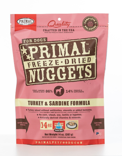 Primal Freeze-dried Canine Turkey & Sardine Nuggets 14oz