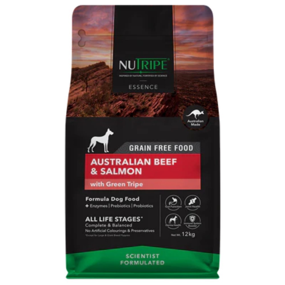 Nutripe Essence Australian Beef And Salmon With Green Tripe Dog Food 12kg