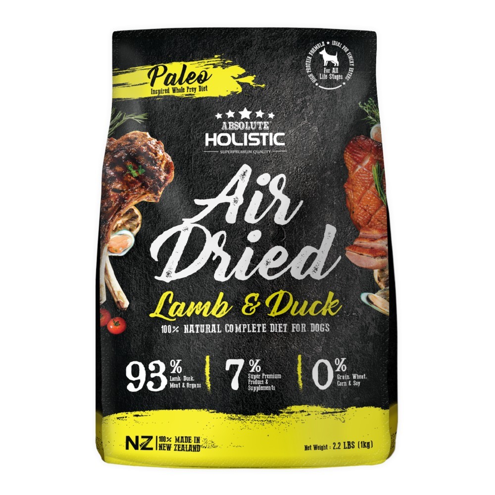 Absolute Holistic Air Dried Lamb & Duck Dog Dry Food 1kg