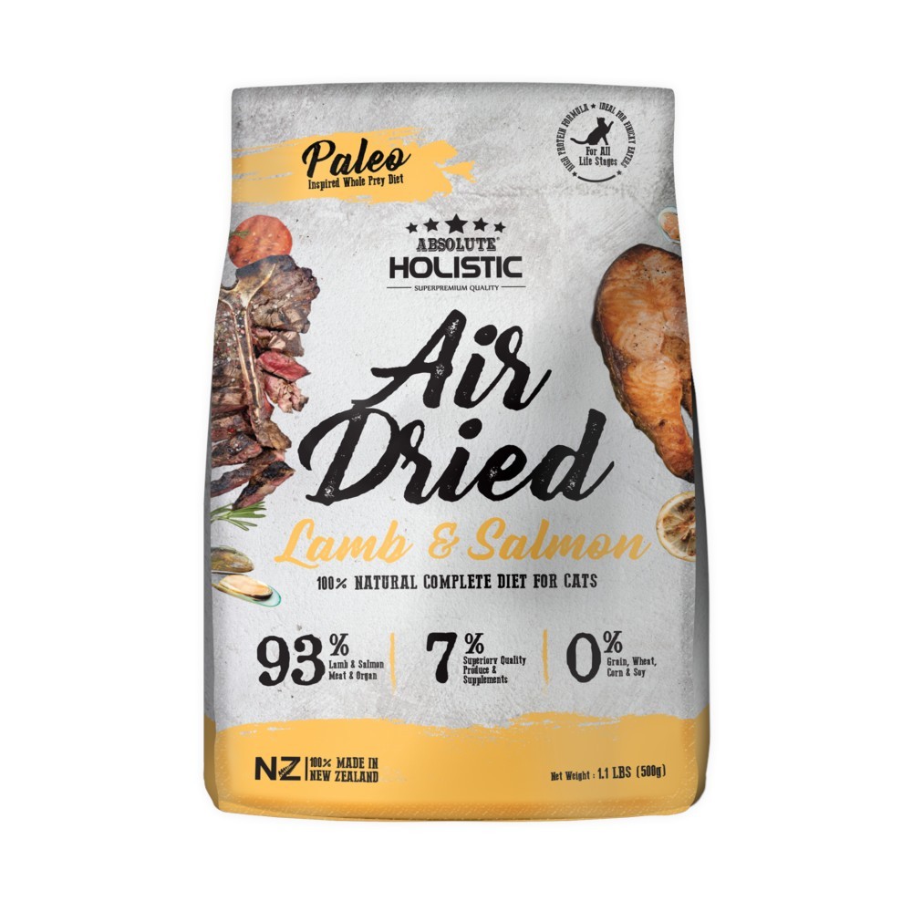 Absolute Holistic Air Dried Lamb & Salmon Cat Food (500g)