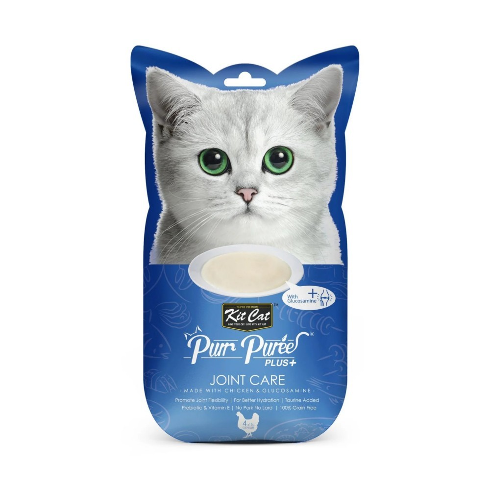 Kit Cat Purr Puree Plus+ Joint Care (chicken & Glucosamine) (4x15g)