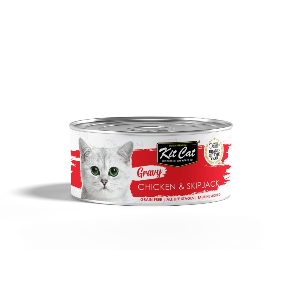 Kit Cat Gravy Chicken & Skipjack Canned Cat Food 70g