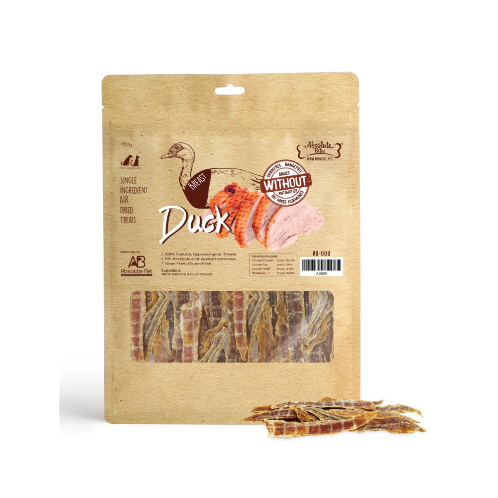 Absolute Bites Air Dried Duck Breast Dog & Cat Treats 400g