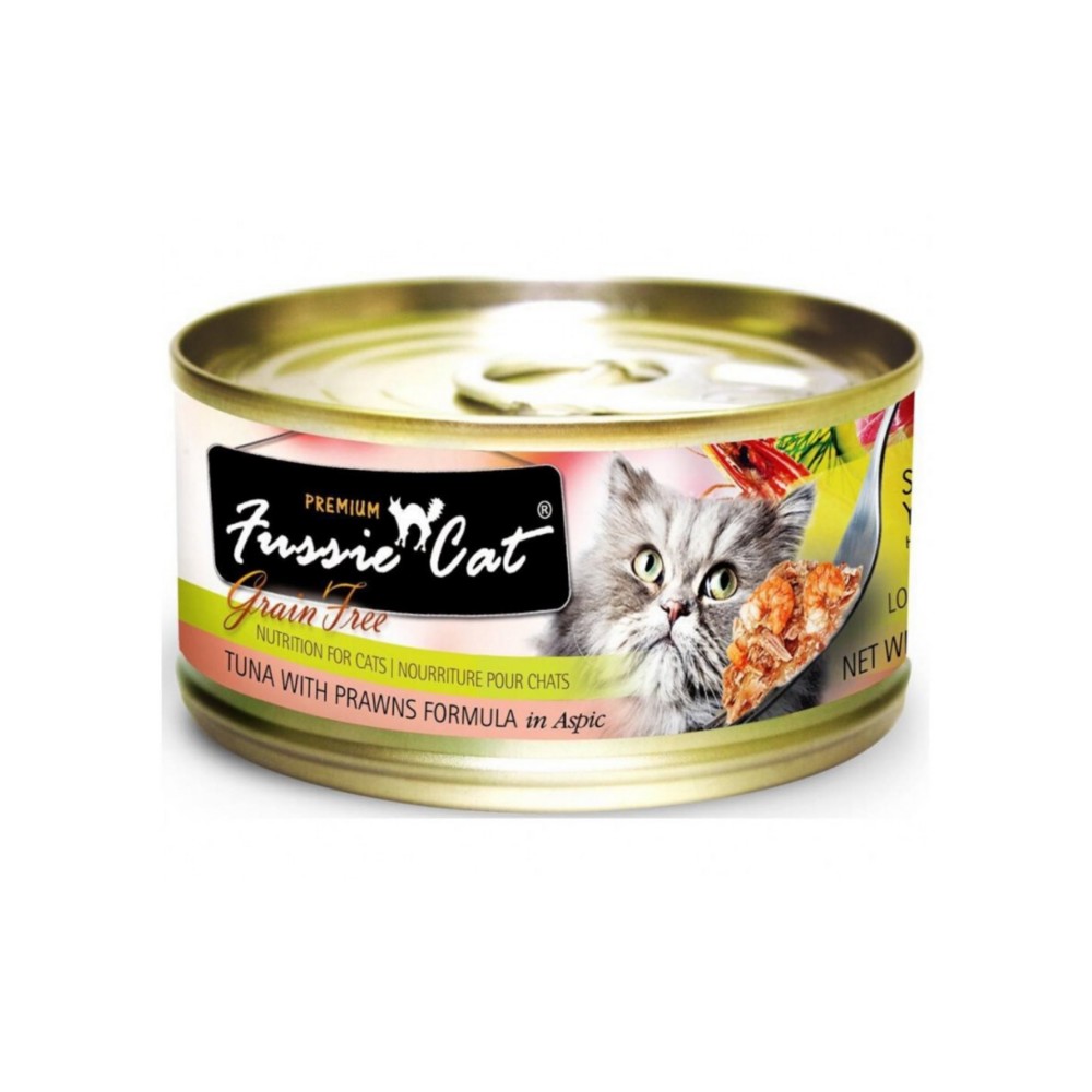 Fussie Cat Premium Black Label Tuna With Prawns Cat Wet Food 80g