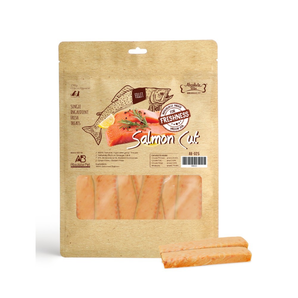 Absolute Bites Fresh Cuts Salmon Cut Pet Treats 240g