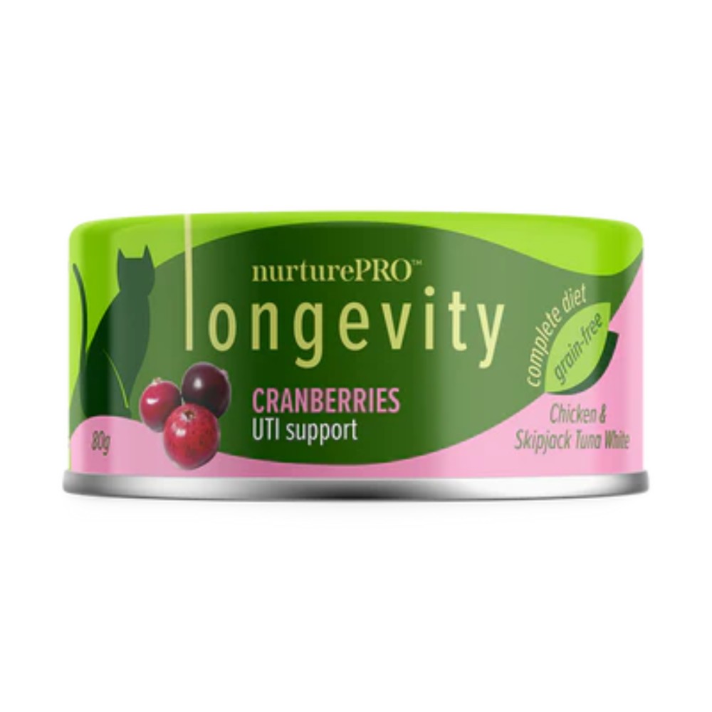 Nurture Pro Longevity Chicken & Skipjack Tuna White Meat With Cranberries Cat Canned Food 80g