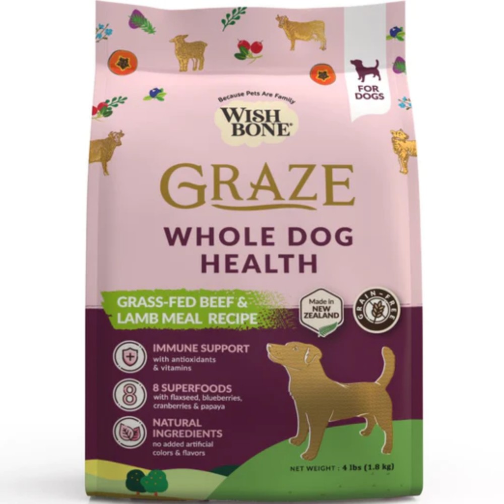 Wishbone Graze Grass-fed Beef & Lamb Meal Grain-free Adult Dry Dog Food 4lbs
