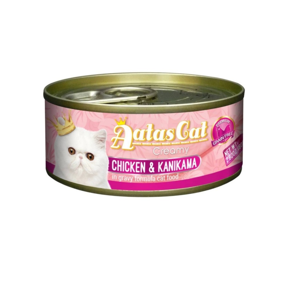 Aatas Cat Creamy Chicken & Kanikama In Gravy Cat Wet Food 80g