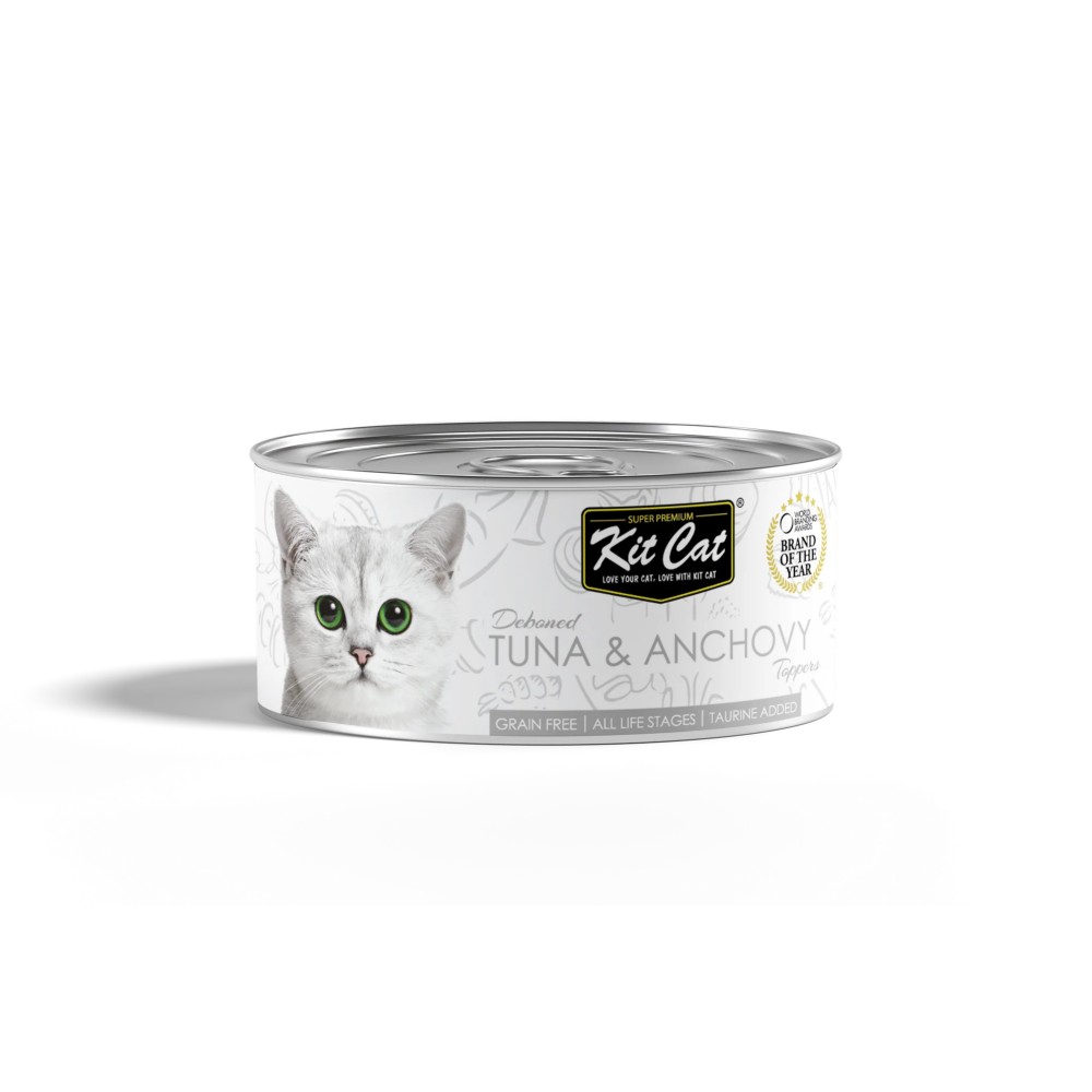Kit Cat Deboned Tuna & Anchovy Toppers Canned Cat Food 80g