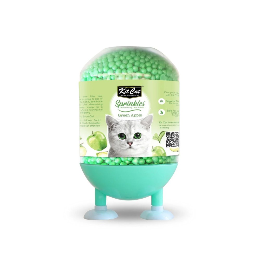 Kit Cat Sprinkle Deodorizing Litter Beads Green Apple 240g
