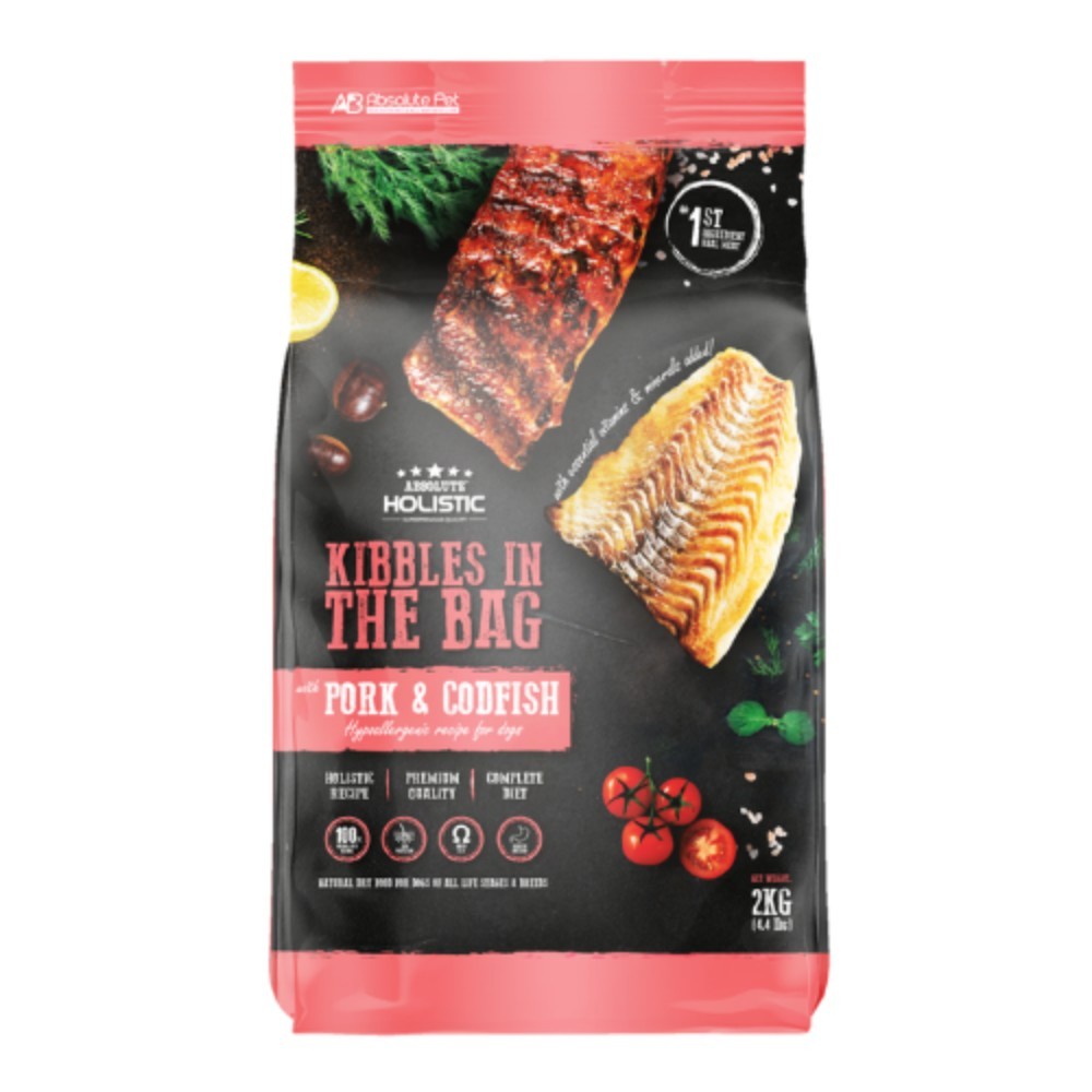 Absolute Holistic Kibbles In The Bag Pork & Codfish Dog Dry Food 2kg