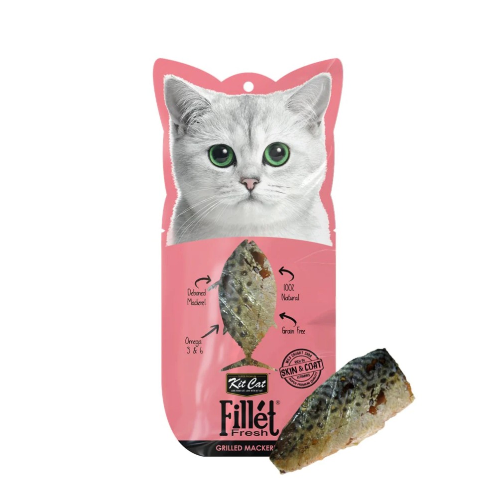 Kit Cat Fillet Fresh Grilled Mackerel (skin & Coat + Vitamins) Cat Treat 30g