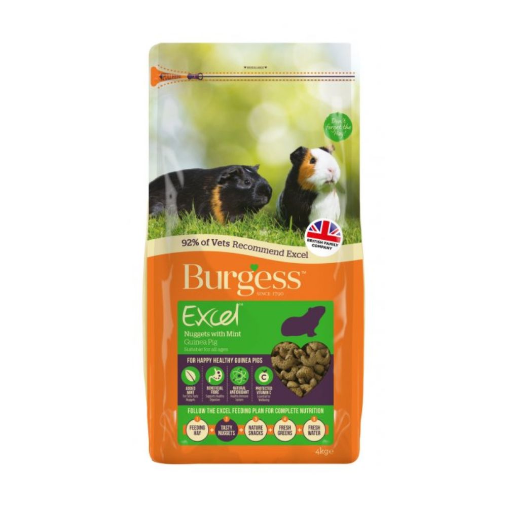 Burgess 4kg Excel Adult Guinea Pig Nuggets With Mint