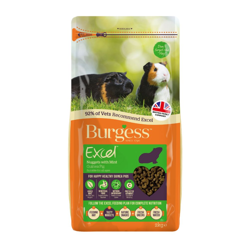 Burgess 2kg Excel Adult Guinea Pig Nuggets With Mint