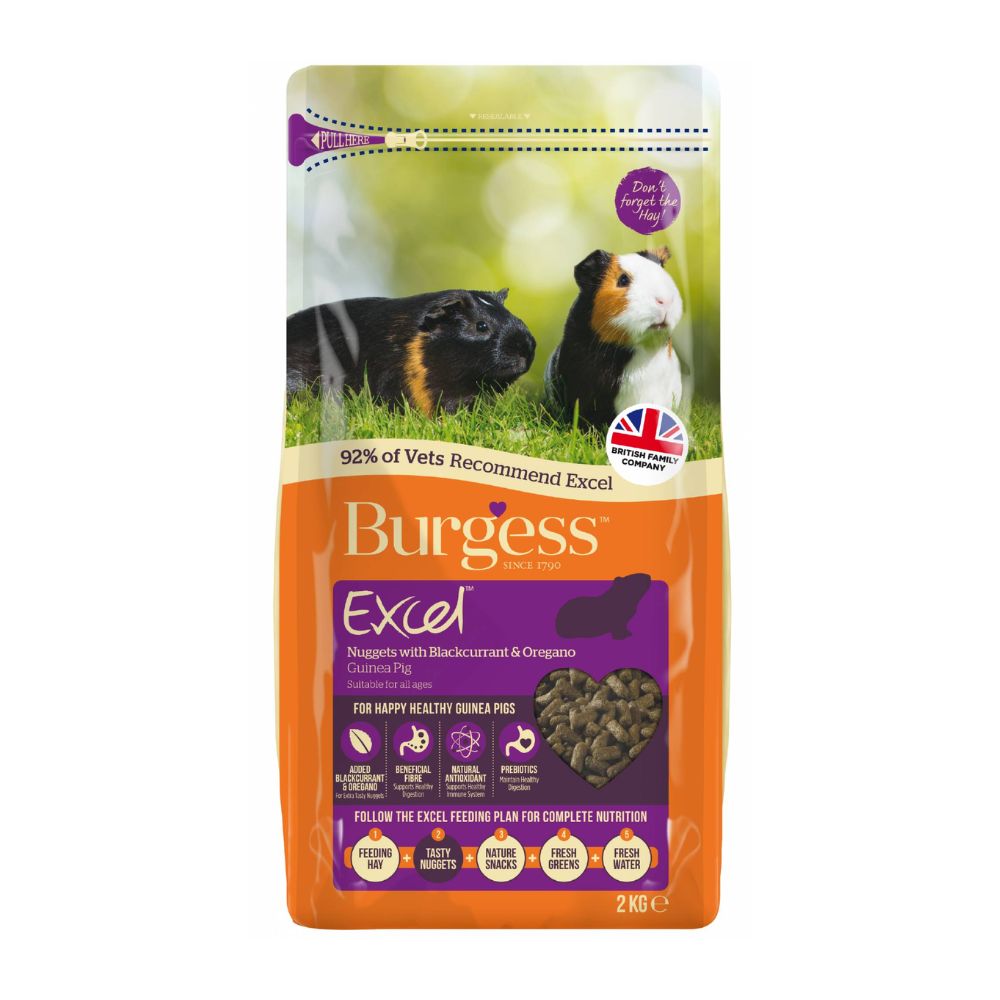 Burgess 2kg Excel Adult Guinea Pig Nuggets With Blackcurrent & Oregano