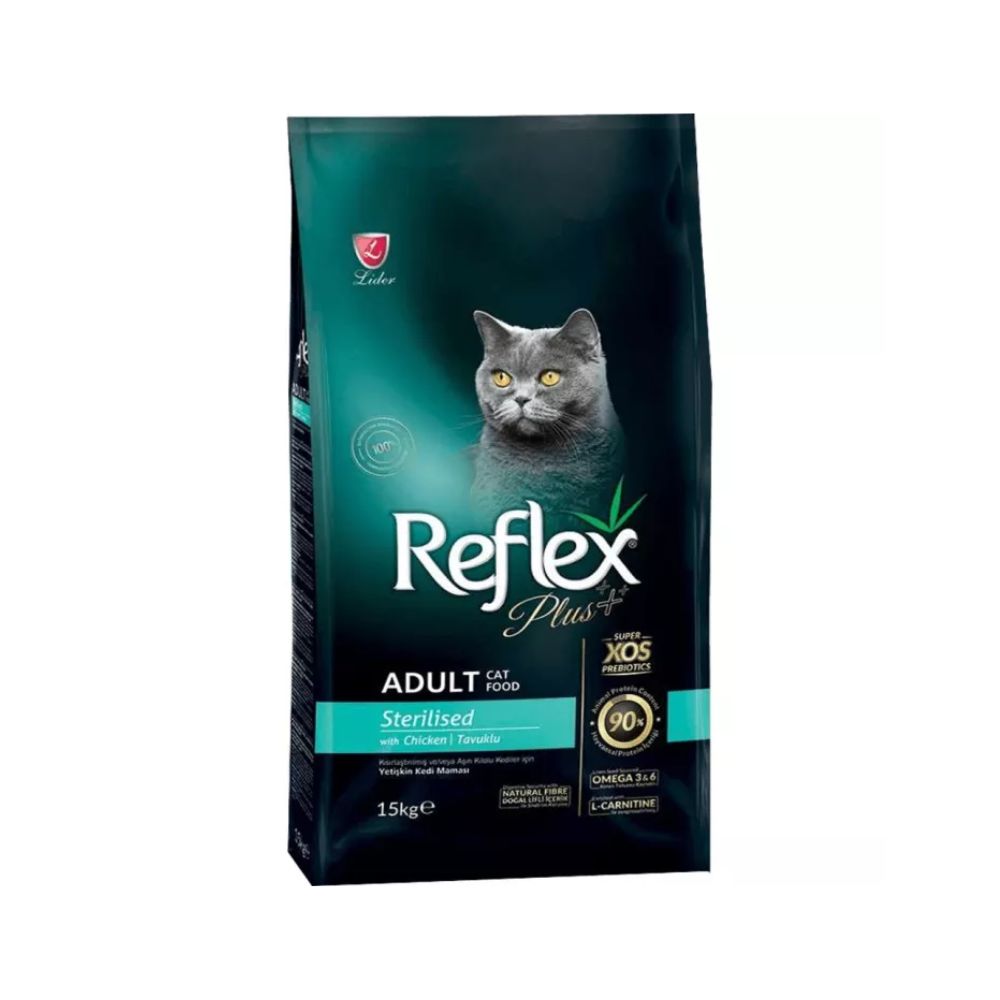 Reflex Plus 15kg Sterilised Chicken Dry Cat Food