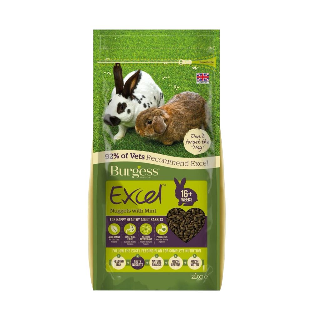 Burgess 2kg Excel Adult Rabbit Nuggets With Mint