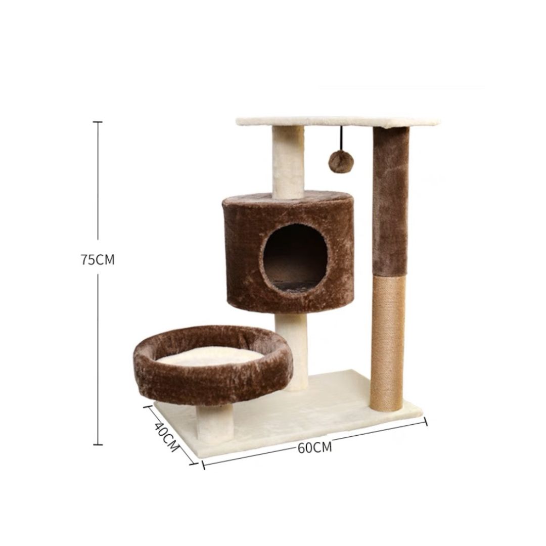 Ptc Cat Climbing Frame With Scratching Post 043 Beige With Brown 40x60x75cm