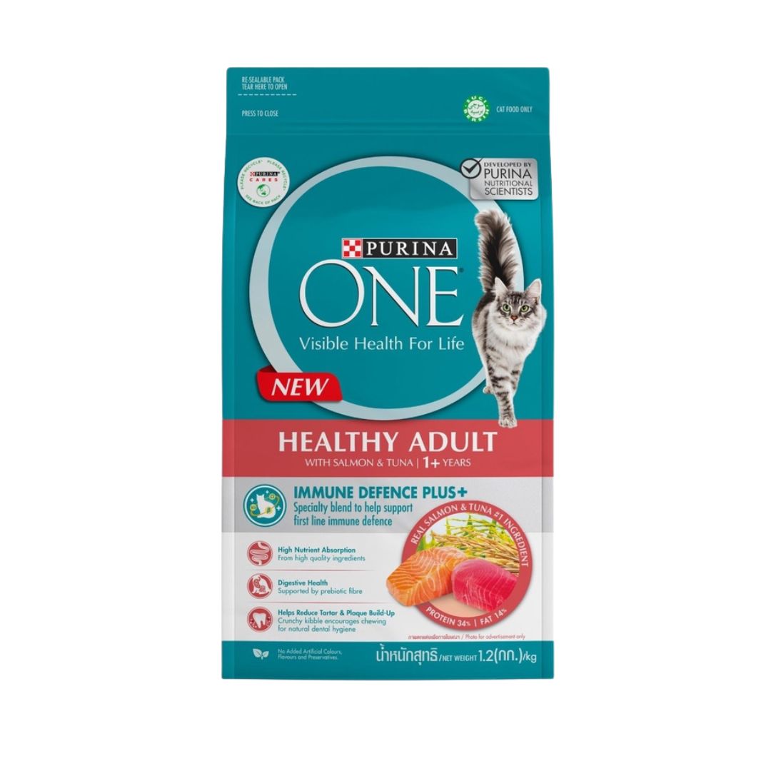 Purina One Cat 1.2kg Healthy Adult Salmon & Tuna Dry Cat Food