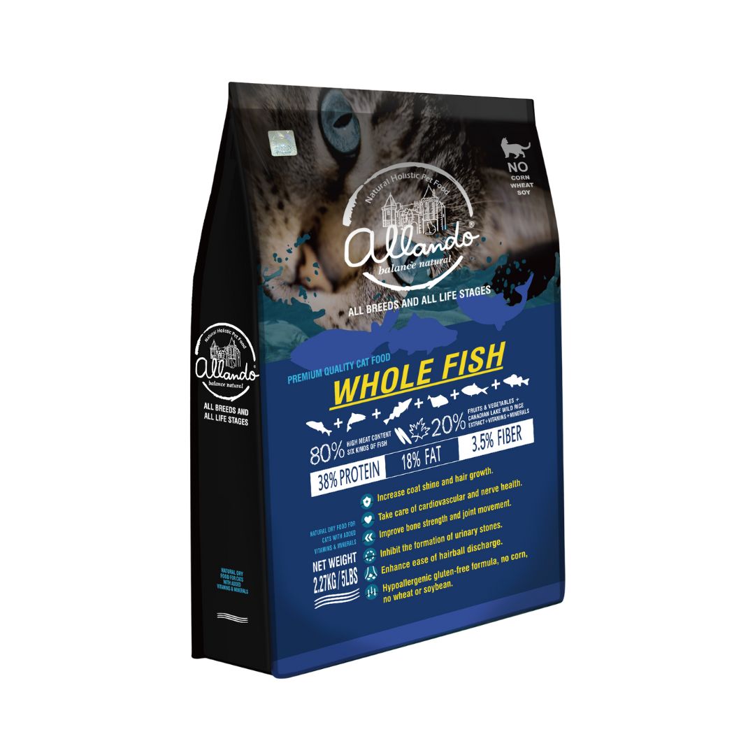 Allando Cat 6.8kg Natural Holistic Whole Fish Dry Cat Food