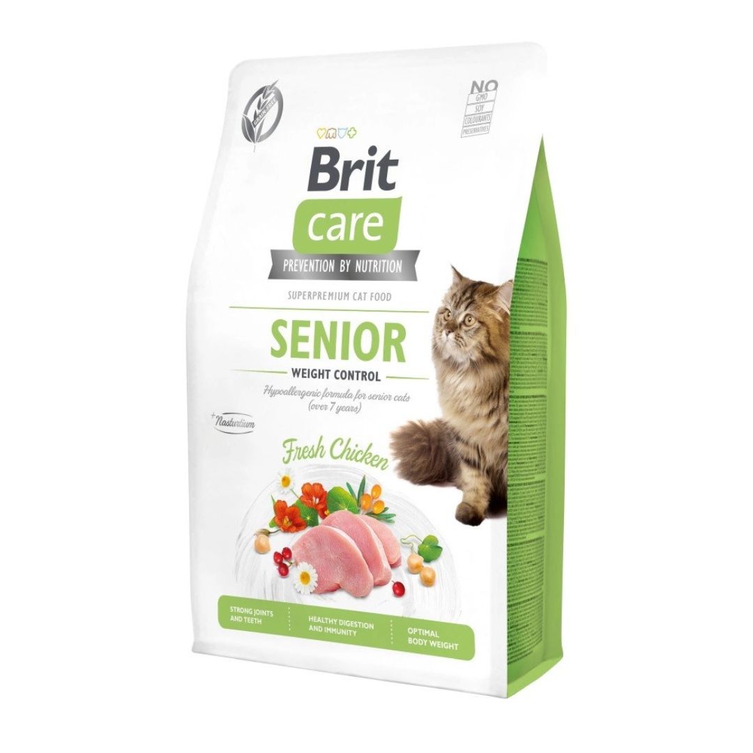 Brit Care Cat 2kg Grain Free Senior Weight Control Dry Cat Food