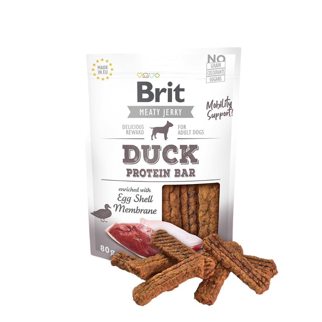 Brit Care Dog 80g Meaty Jerky Duck Protein Bar Dog Snack