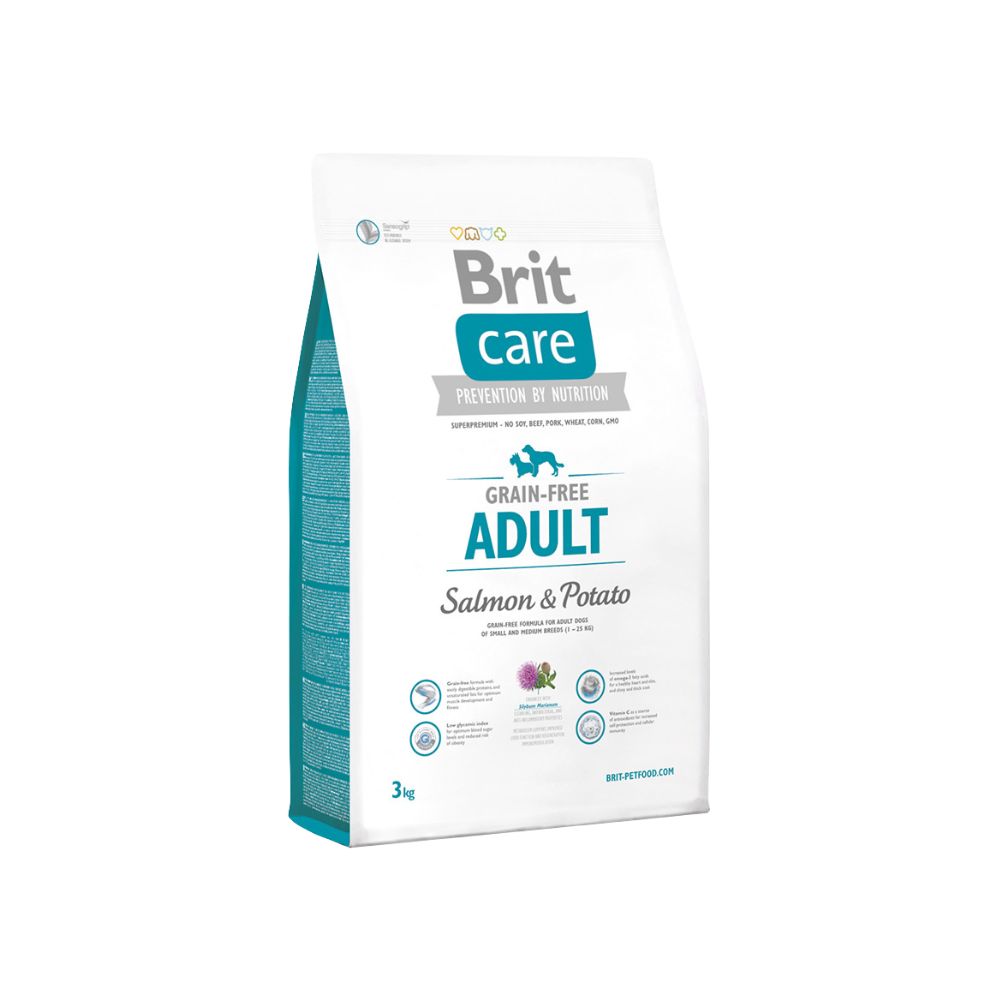 Brit Care Grain Free Adult Salmon & Potato 3kg Dry Dog Food