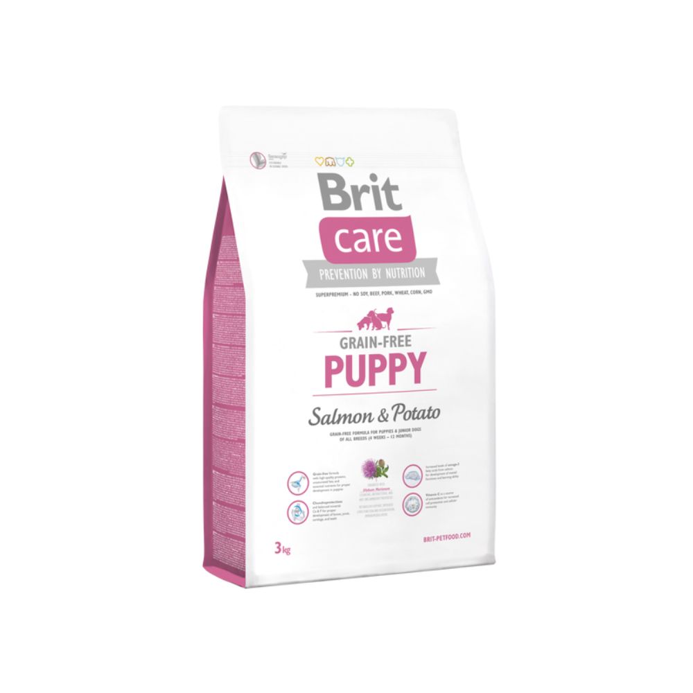 Brit Care Dog Grain Free Puppy Salmon & Potato 3kg Dry Dog Food