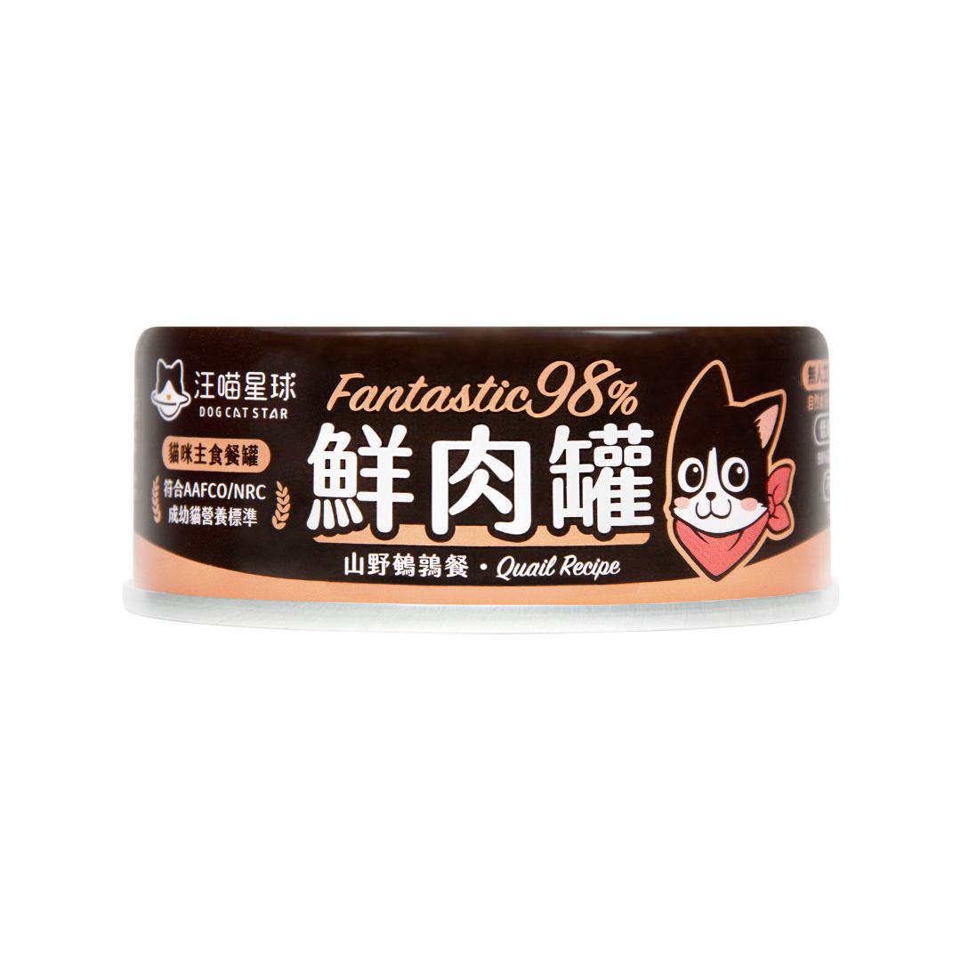 Dogcatstar Fantastic 98% Meat Canned 80g Quail Wet Cat Food