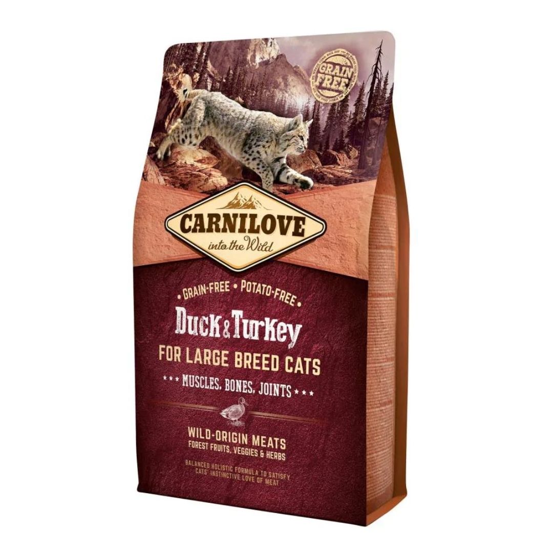 Carnilove Cat 2kg Duck & Turkey For Large Breed Cat Muscles Bones Joints Dry Cat Food