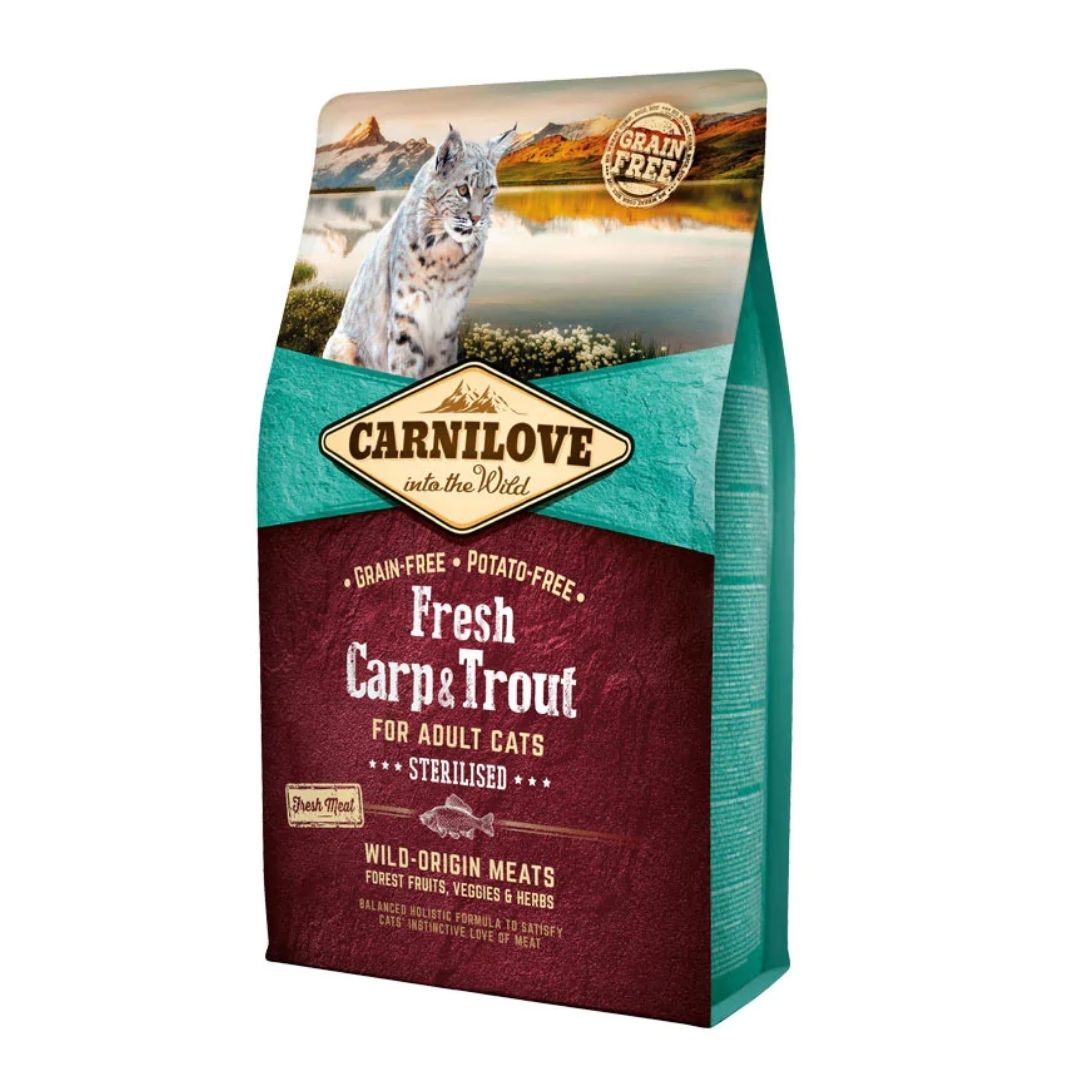 Carnilove Cat 2kg Fresh Carp & Trout Sterilised Dry Cat Food