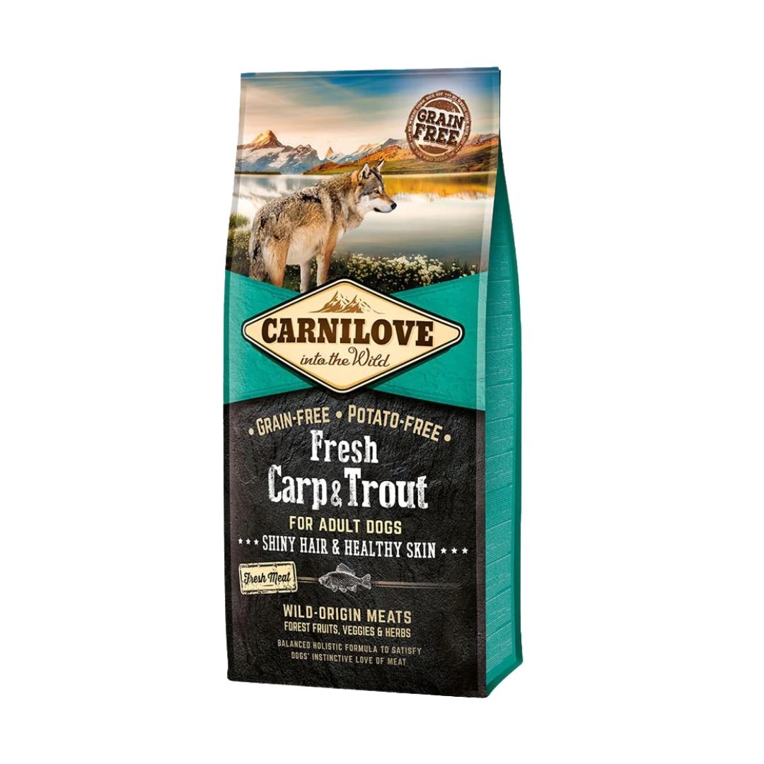 Carnilove Dog 12kg Fresh Carp & Trout Shiny Hair & Healthy Skin Dry Dog Food