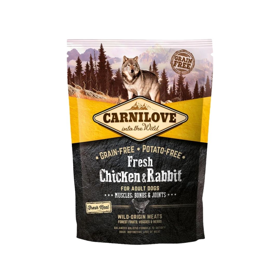 Carnilove Dog 1.5kg Fresh Chicken & Rabbit Muscles Bones & Joints Dry Dog Food