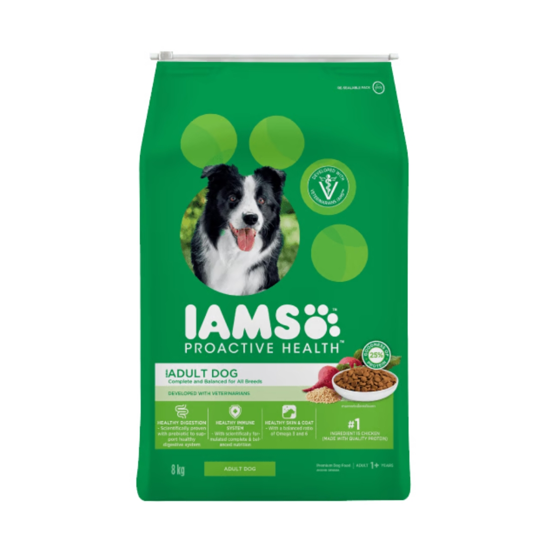 Iams Dog 8kg Adult All Breed Chicken Dry Dog Food