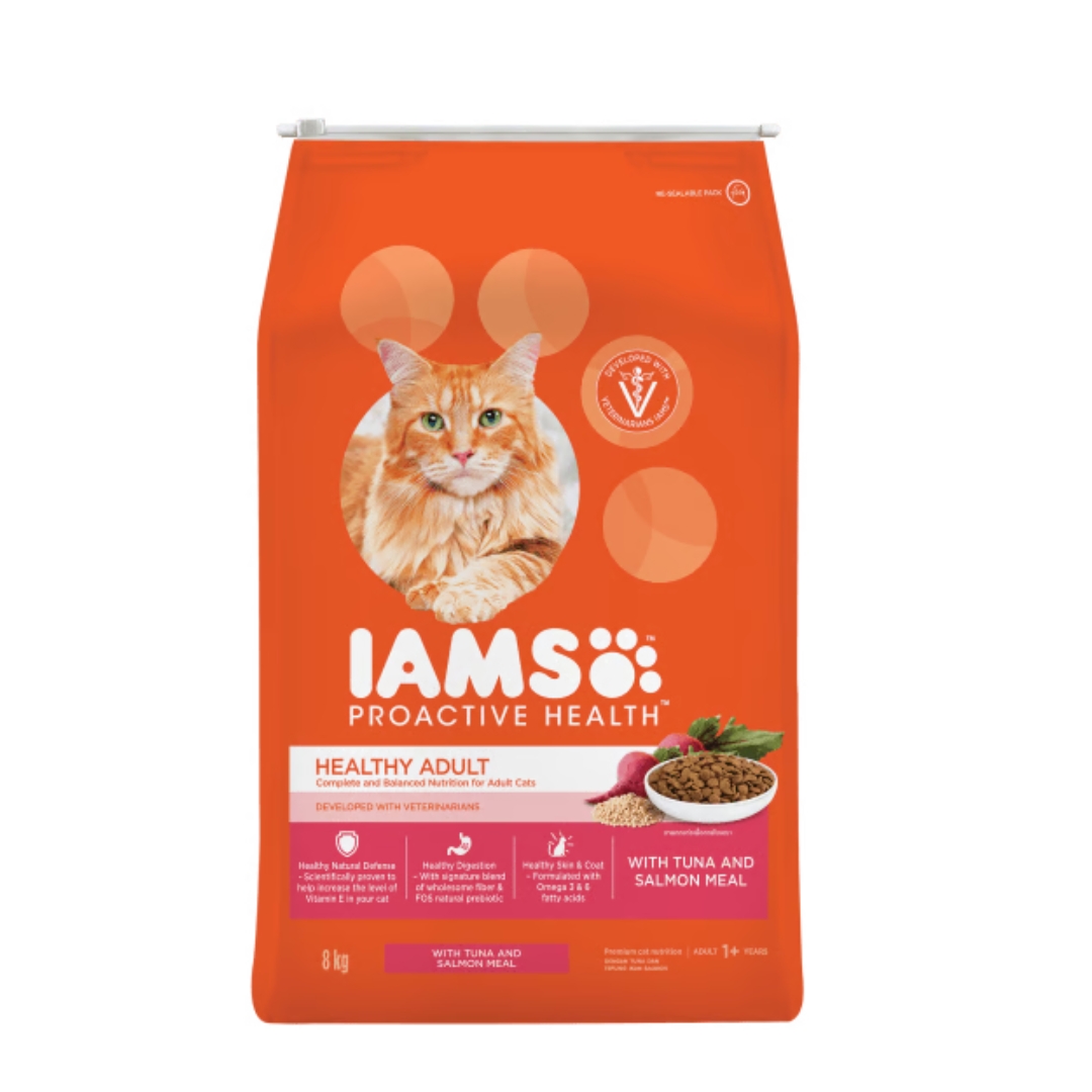 Iams Cat 8kg Adult Tuna & Salmon Dry Cat Food